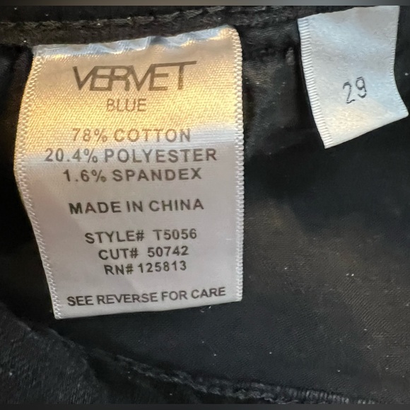 Vervet 29 Black Erika Stretch Mom Jeans | High Waist | Distressed | Tie Waist - Picture 16 of 16